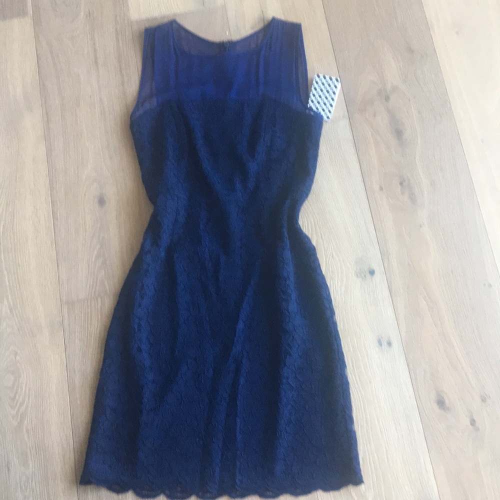 Blue lace DVF dress